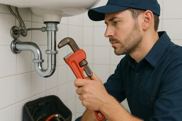 a male plumber installating a water heater from Plumber Pflugerville in Round Rock, TX - Round Rock TX